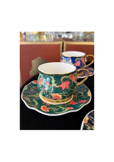 Esterhomedecor 6 Kişilik Porselen Kahve Fincan Takımı Renkli