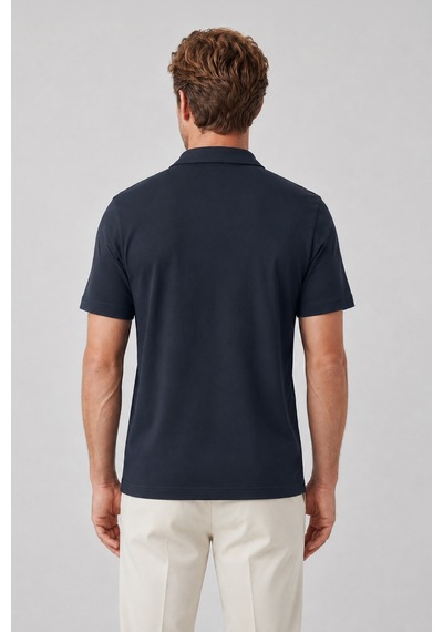 Goffra Erkek Prestige Polo Yaka Tişört 110s Pima Pamuğu Likit Amonyak Merserize Lacivert M120-k0141-02