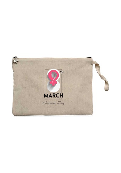 8 Th March Krem Clutch Astarlı Cüzdan / El Çantası