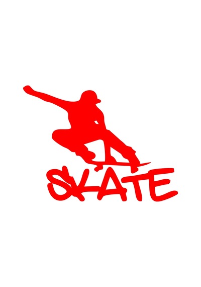 Kaykaycı Sticker 17x17 Cm Kırmızı