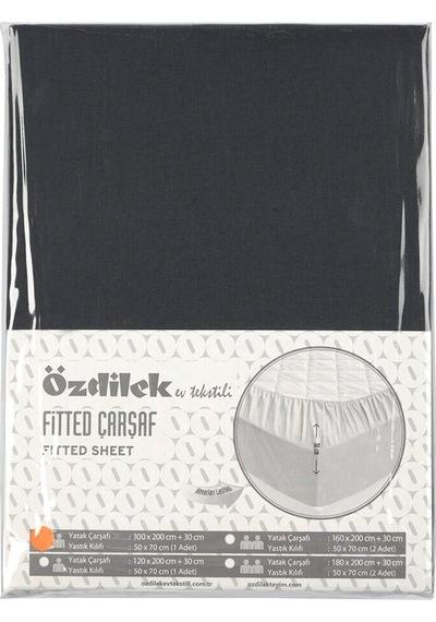 Özdilek Özdilek Fıtted Yastıklı Çarşaf 180x200+30 Antrasit Çok Renkli
