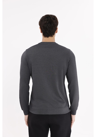 Rowinger Merserize Efektli Yumuşak Doku Ayarlanabilir Kapüşonlu Rahat Kalıp Kapüşonlu Sweatshirt Black