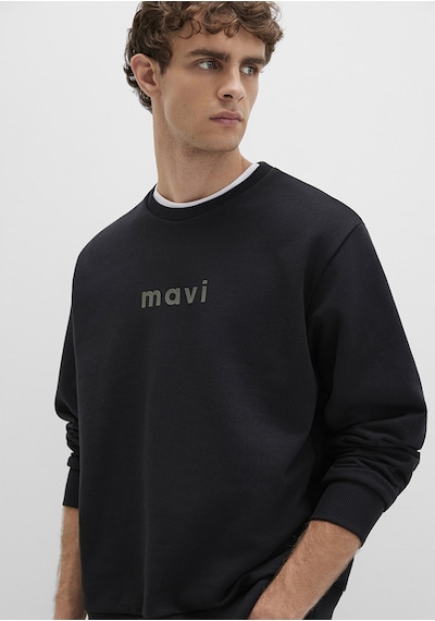 Mavi - Mavi Logo Baskılı Siyah Sweatshirt 0s10556-900 Siyah