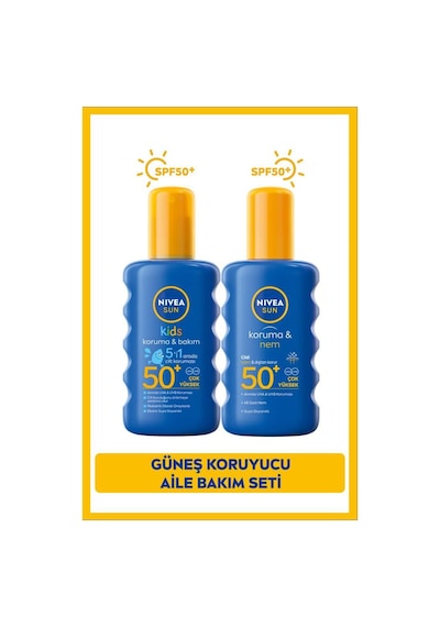 Sun Spf50 Yüksek Güneş Koruyucu Vücut Sprey 200ml Ve Çocuklar İçin Hassas Güneş Koruyucu Sprey 200ml