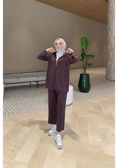 Riella Butik Vlahoviç Oysho Tesettür Takım Mürdüm