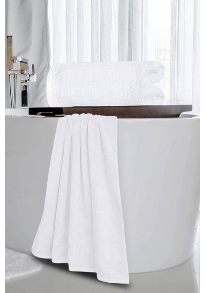Otel Banyo Havlusu %100 Pamuklu 70x150 Cm Beyaz 20/2 Ring 600 Gr Beyaz