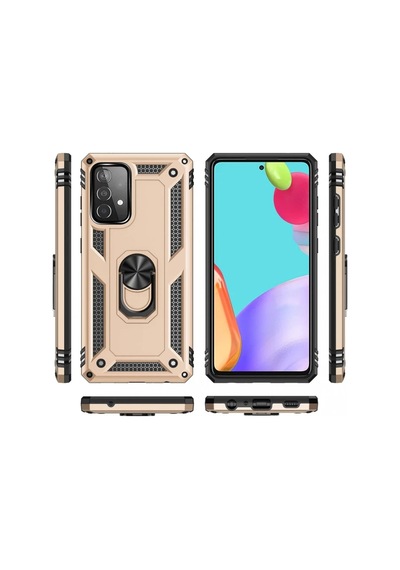 Bezos Samsung Galaxy A33 5g Kılıf Sofya Yüzüklü Silikon Kapak - Gold Nıda