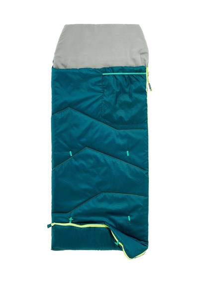 Quechua Çocuk Outdoor Uyku Tulumu - Mavi - 10 C Konfor - Mh100 Koyu Petrol Mavisi/lime Yeşili/taş Grisi
