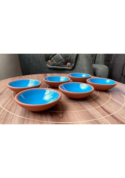 Athstore Mavi Sosluk Reçellik Çerezlik Lokumluk Kase 6 Lı Set Mavi