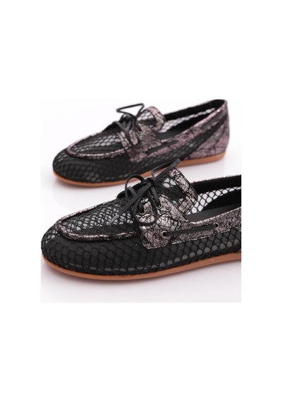 Dgn B0048 Kadin Oxford Ayakkabi Siyah