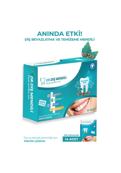 Dr. Diş Mendili Nane - Karanfil Özlü Diş Beyazlatma Ve Diş Temizleme Mendili 14'lü