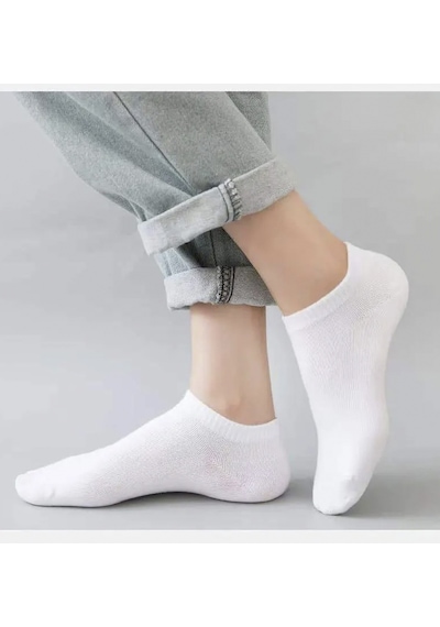 Esinti Unisex Patik Çorap Yazlık Çorabı 12 Çift Beyaz - Siyah