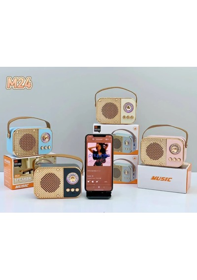 M24 Mini 5w Taşınabilir Retro Kablosuz Hoparlör
