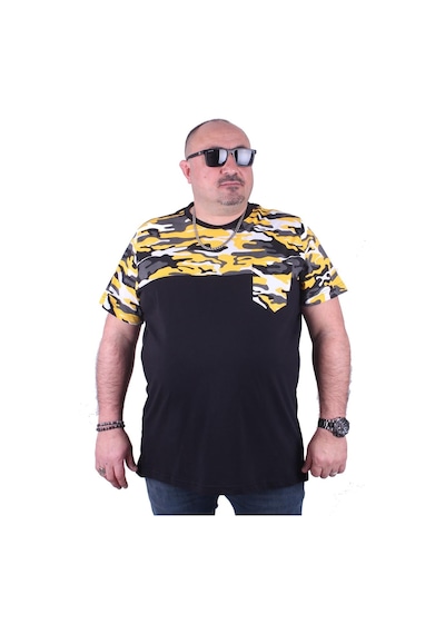 Moc Grande Mocgrande Büyük Beden Cepli Camouflage Erkek Tişört 23145 Hardal