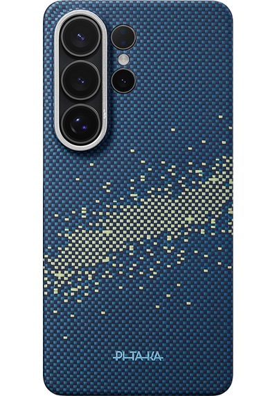 Galaxy Uyumlu S26 Ultra Kılıf M-safeli Aramid Fiber Pitaka Tactile Woven Edge Serisi Milky Way Galaxy Uyumlu Mavi Mavi
