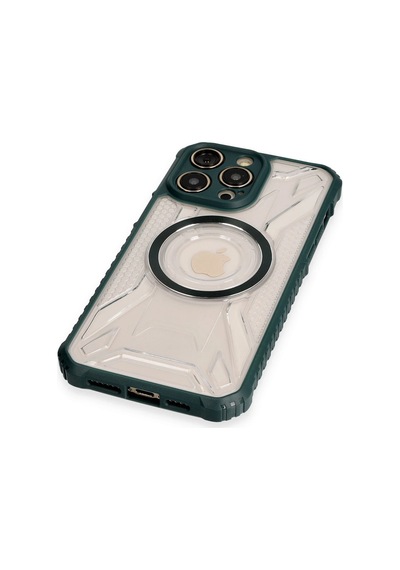 Ilkeshop Newface Apple iPhone Uyumlu 12 Pro Max Kılıf Prag Magneticsafe Kapak - Koyu Yeşil