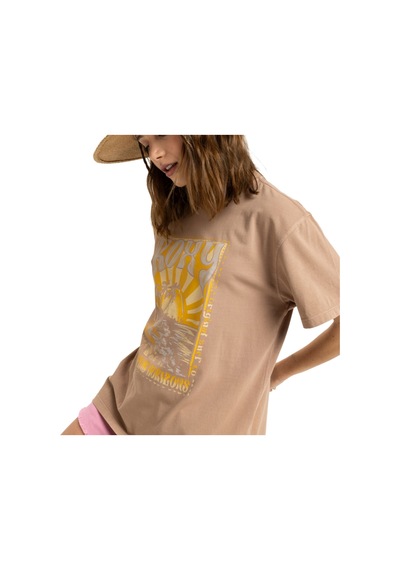 Roxy Roxy Sunnyoversize Enzyme Wash Kadın Kahverengi Tişört Czu0 Kahve
