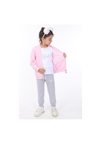 Toontoy Kids Toontoy Kız Çocuk 3lü Baskılı Eşofman Takım Açık Pembe