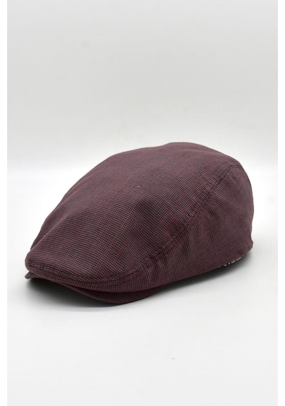 Külah Erkek Dokulu London Kasket Bordo Flat Cap Şapka - Standart Bordo