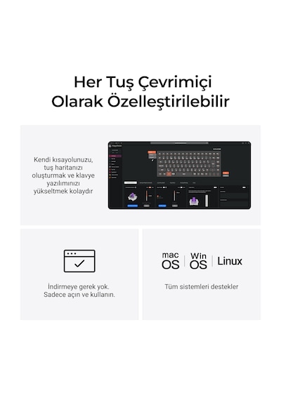 Keychron K8 He Kablosuz Manyetik Anahtar Özel Klavye Gateron Çift Raylı Manyetik Anahtar K8h-f1-tr