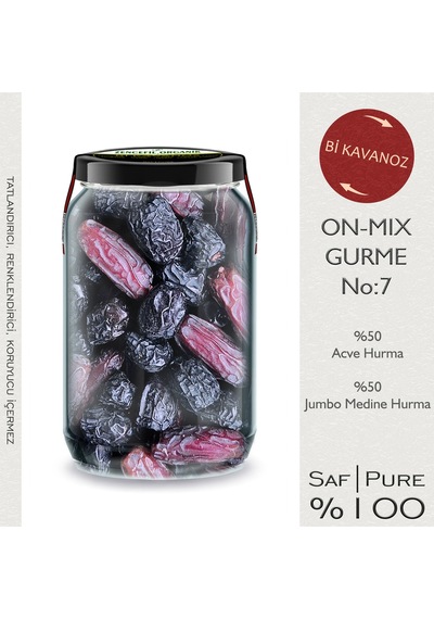 Bi Kavanoz On-mıx/7 Jumbo Medine Hurması + Acve Hurma 1. Sınıf Medine Hurma + Peygamber Hurması Ajwa Diğer