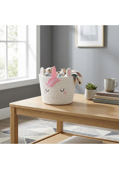 Koçtaş Unicorn Hasır Sepet 22 x 22 Cm Beyaz