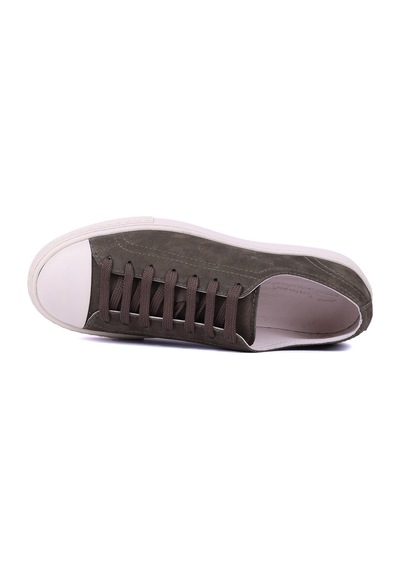 Shoetyle - Hakiki Nubuk Deri Haki Renk Erkek Sneaker - 666-0381-1581