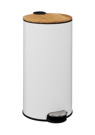 5five Çöp Kovaları Simply Smart Bambou 30 Lt Metal Beyaz