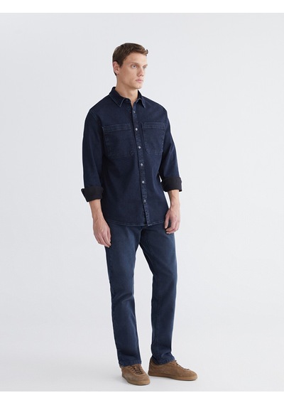 Lcw Jeans İndigo Rahat Kalıp Erkek Jean Gömlek