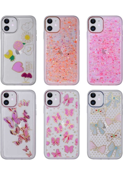 Apple Uyumlu iPhone 11 Figürlü Desenli Işıltılı Sert Bth Sos Kılıf no4
