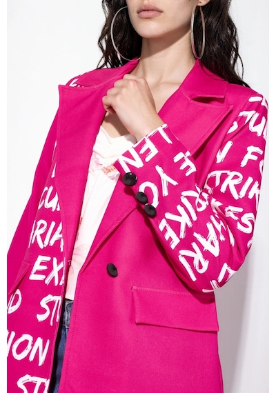 Hiccup Msn Oversize Krep Blazer Ceket Parlak Pembe