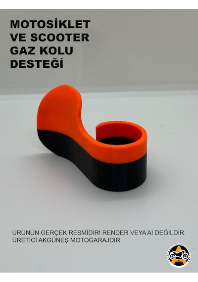 Motosiklet El Gazı Bilek Rahatlatıcı Siyah Gaz Kolu Tutucu Hız Sabitleyici Gaz Kelepçesi Turuncu