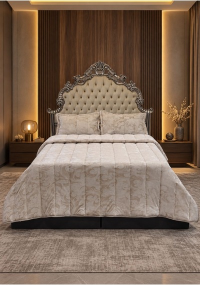Home Kadife Confort 6 Parça Çift Kişilik 230 X 240 Uyku Seti Krem