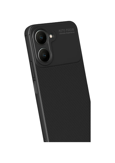 Vivo Y18 Uyumlu Kılıf Auto Focus Karbon Kapak - Siyah