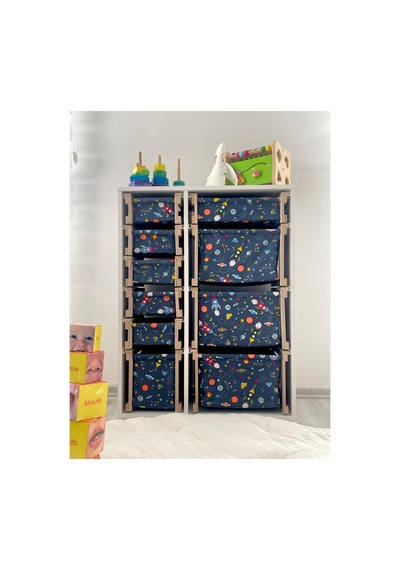 Montessori Çocuk Odası Dolabı Ahşap & Kumaş Organizer Değiştirilebilir Kumaş Çekmeceler Çok Renkli Çok Renkli Montessori Çocuk Odası Dolabı Ahşap & Kumaş Organizer Değiştirilebilir Kumaş Çekmeceler Çok Renkli Çok Renkli