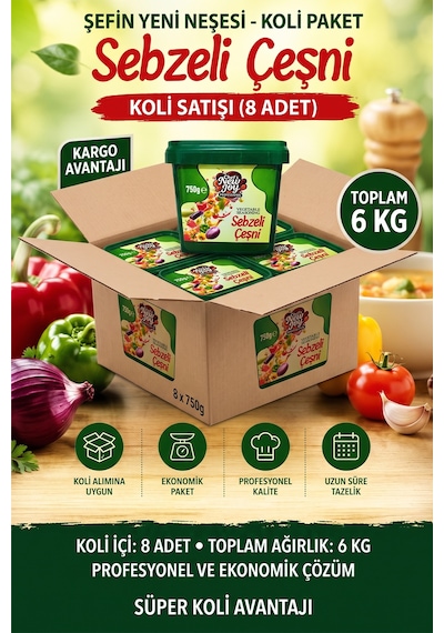 Sebzeli Çeşni 750 G X 8 Adet - 1 Koli Koli Bazlı Avantaj Paketi