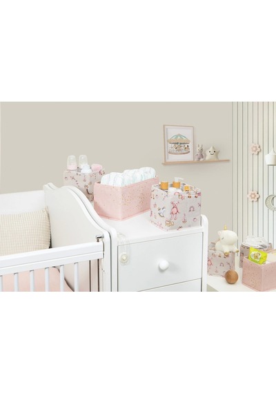 Baby 3'lü Kullanışlı Çekmece Düzenleyici Çok Amaçlı Organizer Kutu Pembe Lisinya