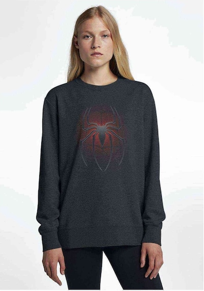 Örümcek Korktun Mu Baskılı Füme Antrasit Kadın Sweatshirt