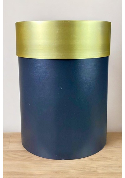 Yuvarlak Paslanmaz Saksı Gold Kemerli 30x40 Cm Yeşil
