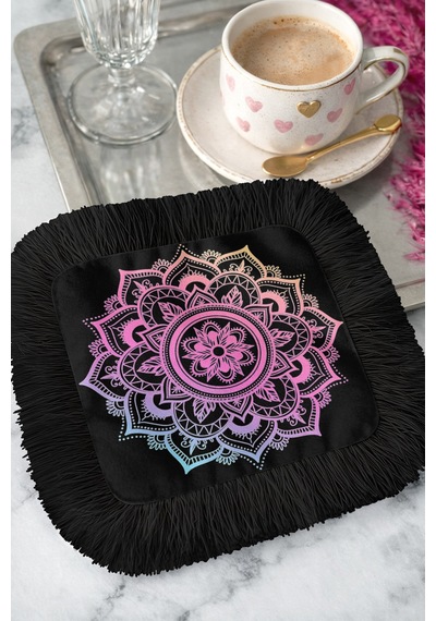 Mandala Işıltılı Saçaklı Kahve Yanı Sunumluk Peçete - Renk Geçişli Bohem Siyah Bardak Altlığı Mendil Sedefli Altın Sarısı Mandala Işıltılı Saçaklı Kahve Yanı Sunumluk Peçete - Renk Geçişli Bohem Siyah Bardak Altlığı Mendil Sedefli Altın Sarısı