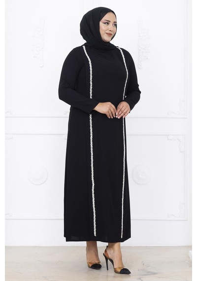 Amine Hüma Yakut Abiye Elbise Siyah Siyah