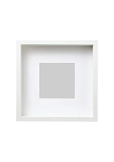 Sannahed Ikea Rıbba 25x25 Cm Derin Beyaz Kare Ahşap Fotoğraf Resim Çerçevesi Paspartulu