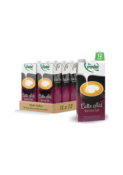 Latte Art Tam Yağlı Barista Süt 1 L X 12 Adet
