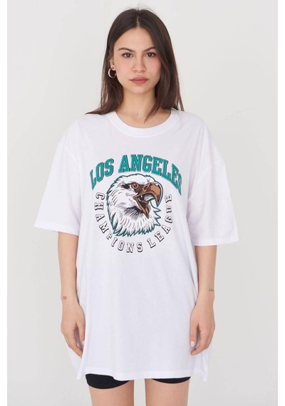 Blackjack Giyim Kadın Beyaz Yazılı Baskılı Tshirt Beyaz