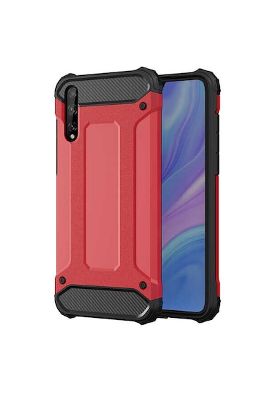Ekılıf - Huawei P Smart S Y8p Uyumlu Kılıf Çift Katman Zırh Tank Crash Military Kapak - Rose Gold