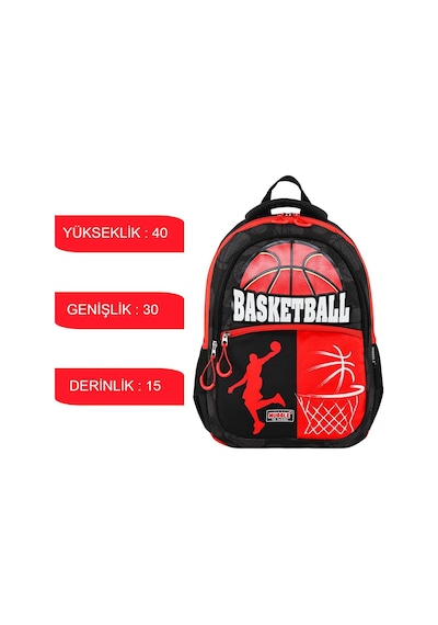 Muggle 3 Bölmeli Basketball Okul Sırt Çantası Mu-9164