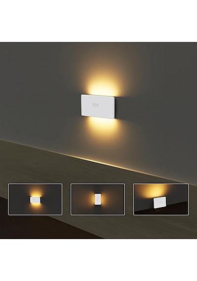 2 Adet Beril İki Yönlü Sensörlü Şarjlı Led Aplik, 5w 2700k Sıcak Işık, Dc 5v, 110 Hareket Algı Diğer