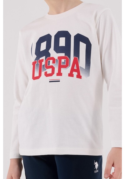 U.S. Polo Assn. U.s. Polo Assn Erkek Çocuk Beyaz Pijama Takımı Us2203-c-v1