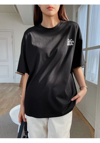 Flood Of Style Kadın Siyah Life Attıtucle Baskılı Oversize Bisiklet Yaka Tshirt Flood Of Style Kadın Siyah Life Attıtucle Baskılı Oversize Bisiklet Yaka Tshirt