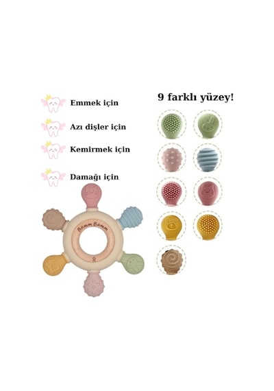 Silikon Bebek Diş Kaşıyıcı Hafif Ve Rahat Kavranır Çok Renkli